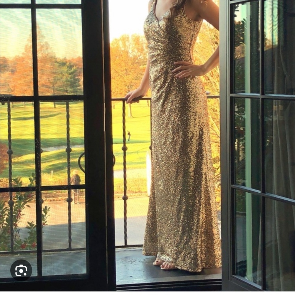 Alfred Angelo gold dress